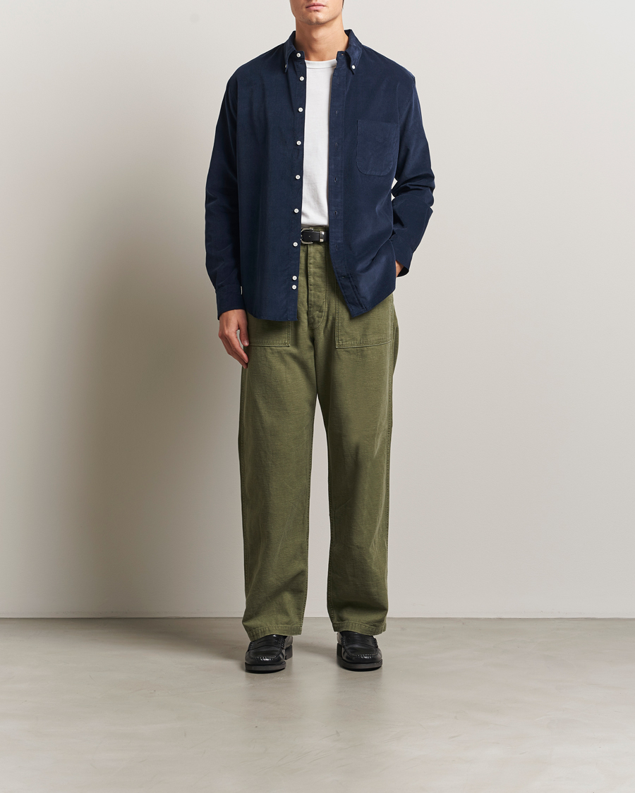 Uomini | Camicie | Gitman Vintage | Corduroy Button Down Shirt Navy