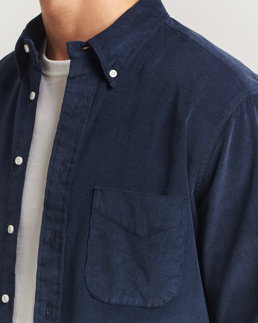 Uomini | Camicie | Gitman Vintage | Corduroy Button Down Shirt Navy