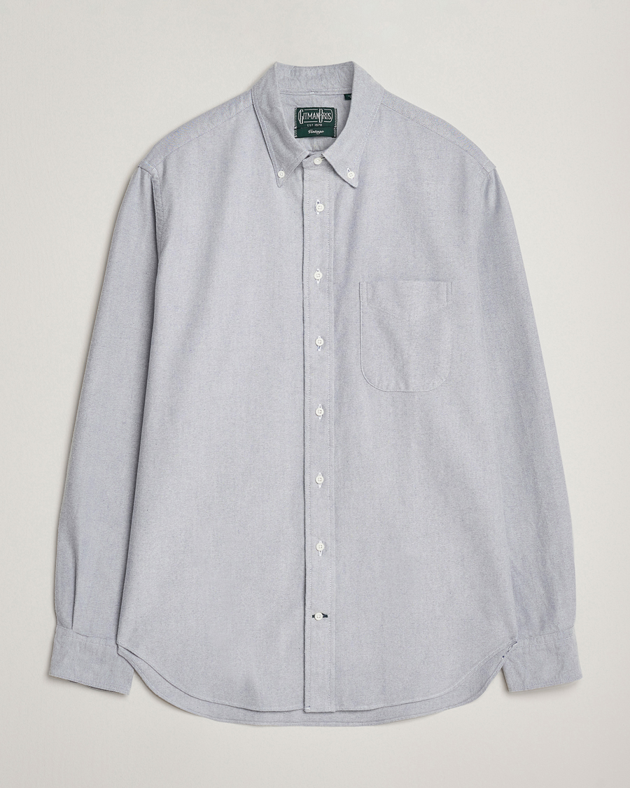 Uomini | Camicie | Gitman Vintage | Brushed Oxford Button Down Shirt Blue