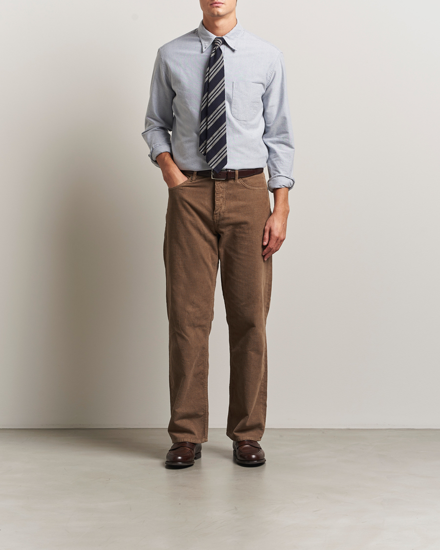 Uomini | Camicie | Gitman Vintage | Brushed Oxford Button Down Shirt Blue