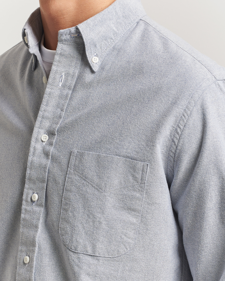 Uomini | Camicie | Gitman Vintage | Brushed Oxford Button Down Shirt Blue