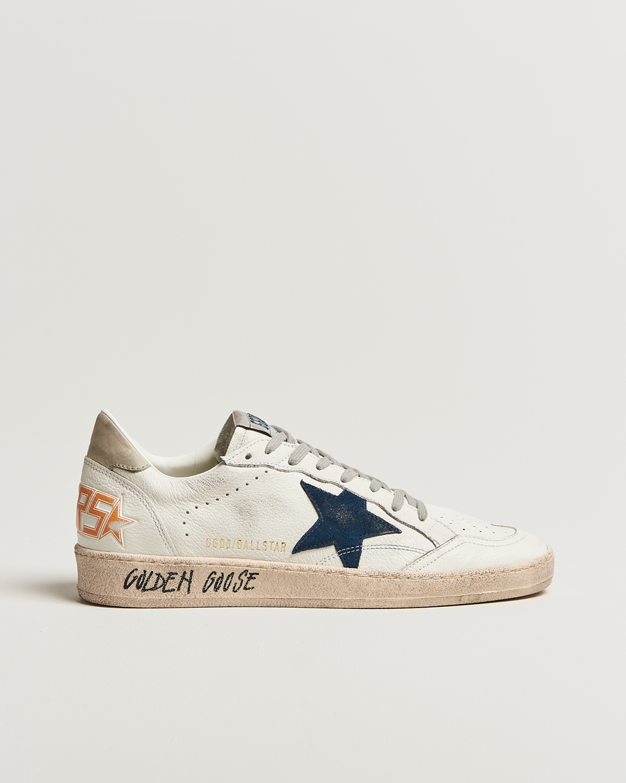 Uomini | Golden Goose Ball Star Sneakers White/Navy | Golden Goose | Ball Star Sneakers White/Navy