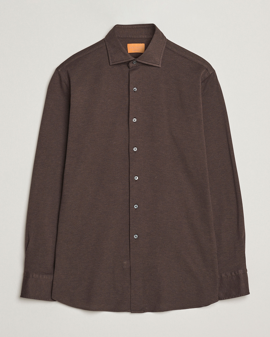 Uomini | Camicie | Grigio | Cotton Jersey Shirt Dark Brown