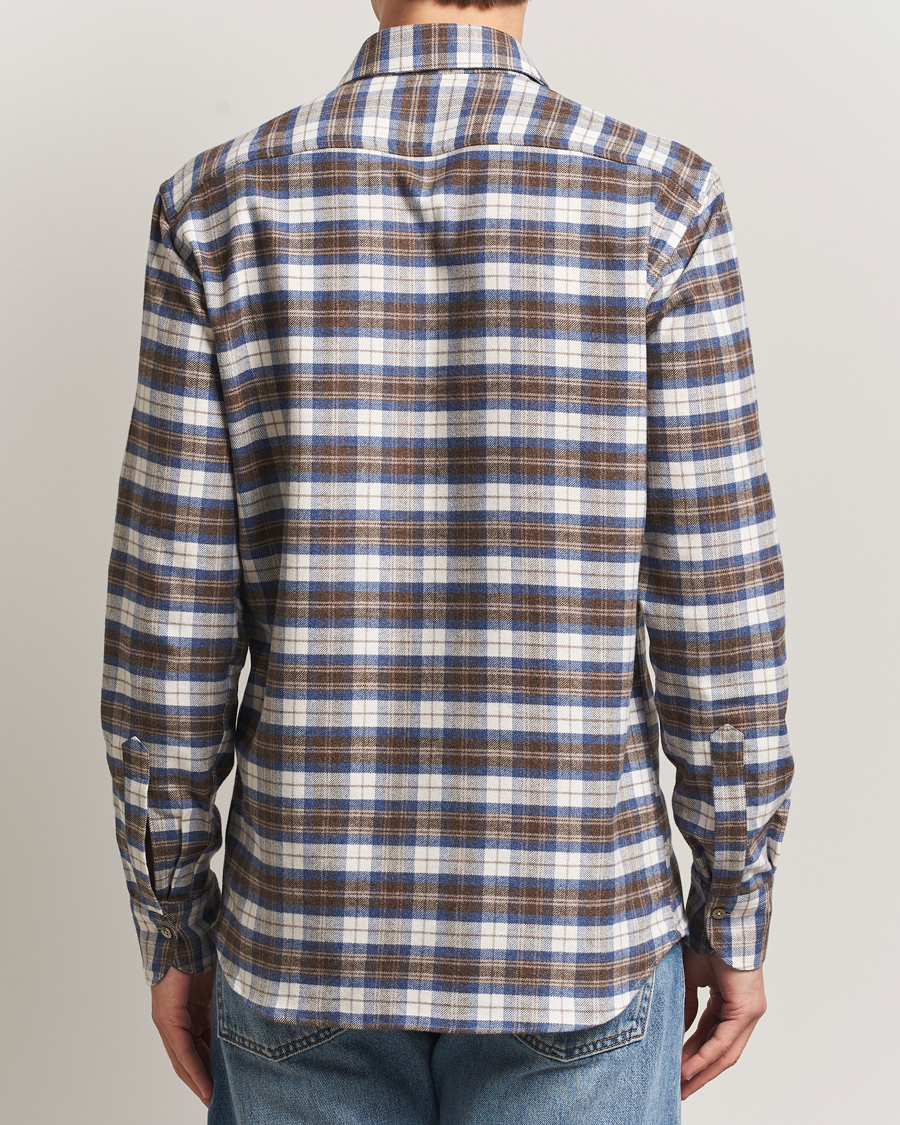 Uomini | Camicie | Grigio | Heavy Flannel Overshirt Blue/Beige Check