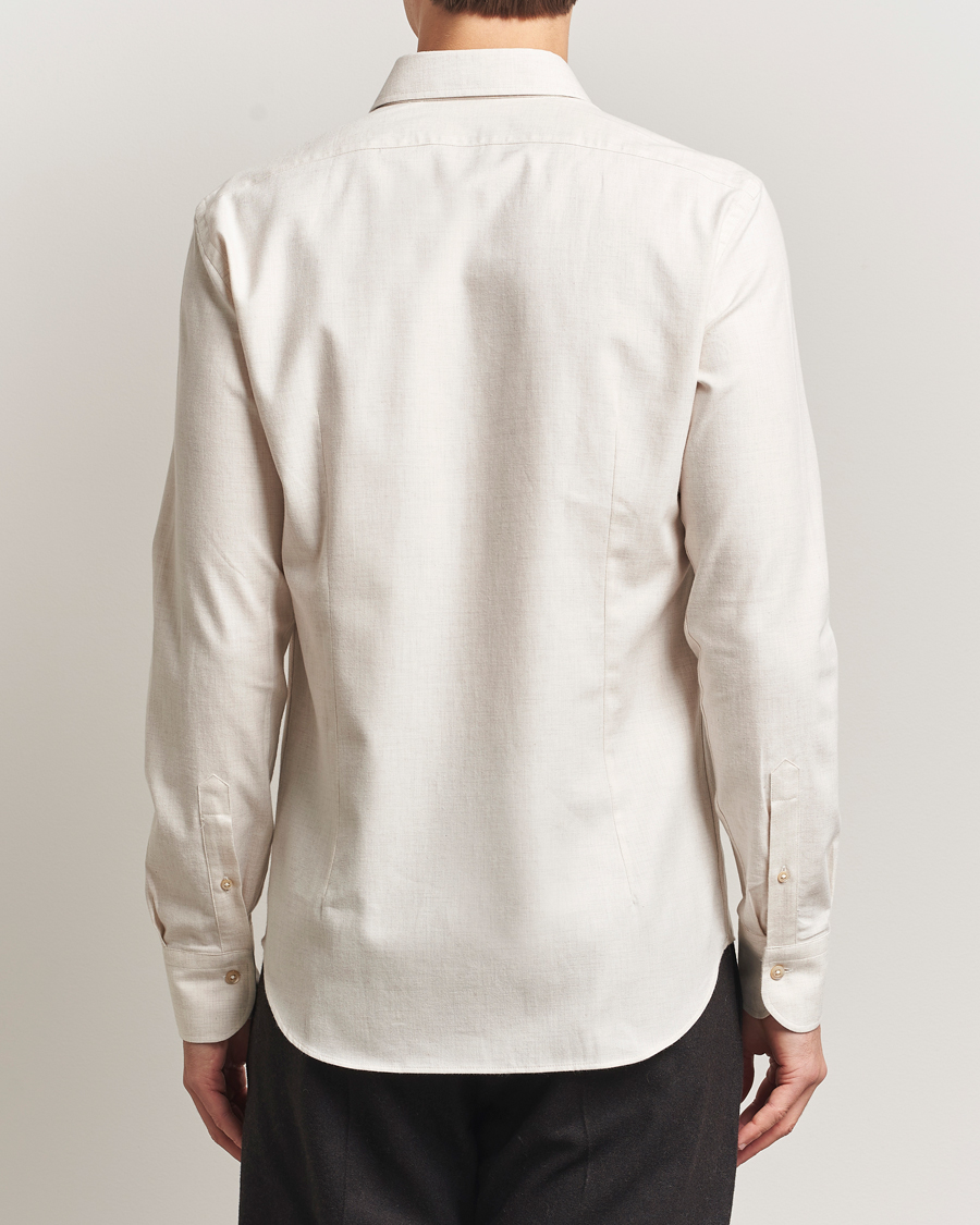 Uomini | Camicie | Grigio | Washed Flannel Shirt Light Beige