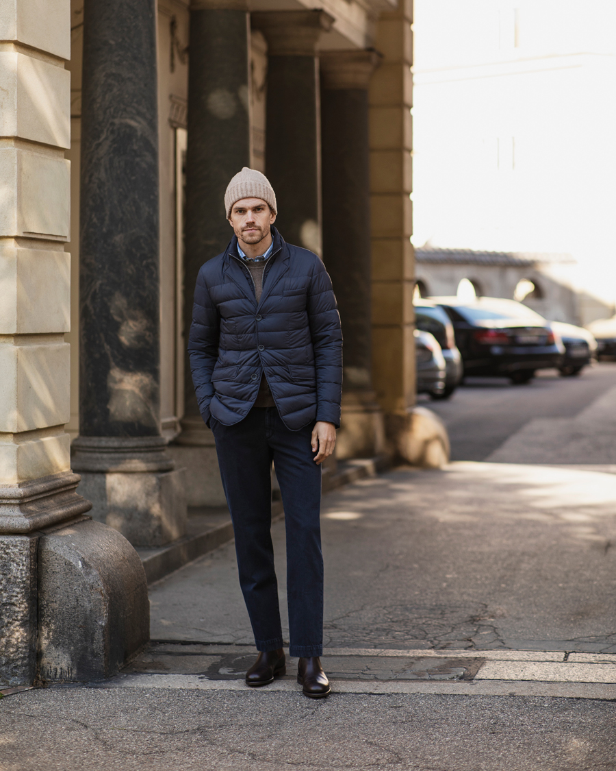 Uomini | Giacche | Herno | Nylon Down Blazer Navy