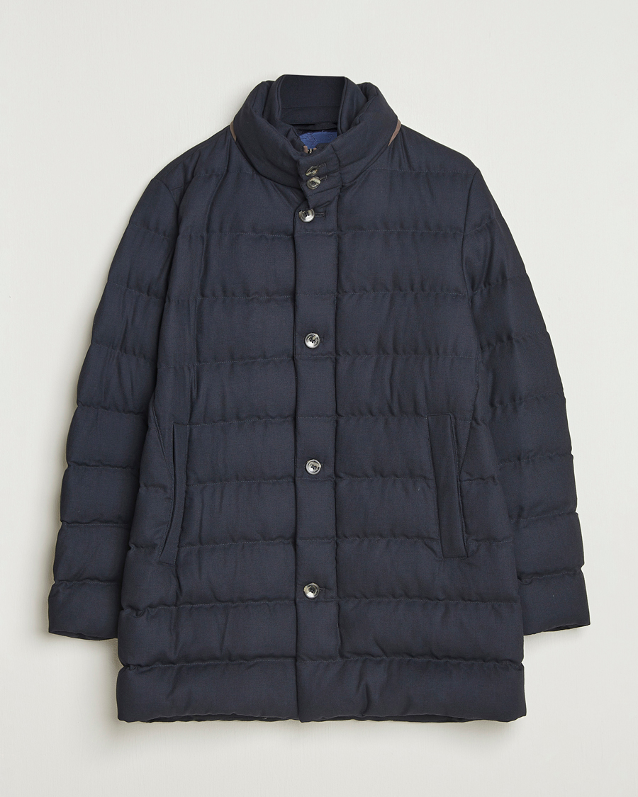 Uomini | Giacche | Herno | Flannel Down Coat Navy