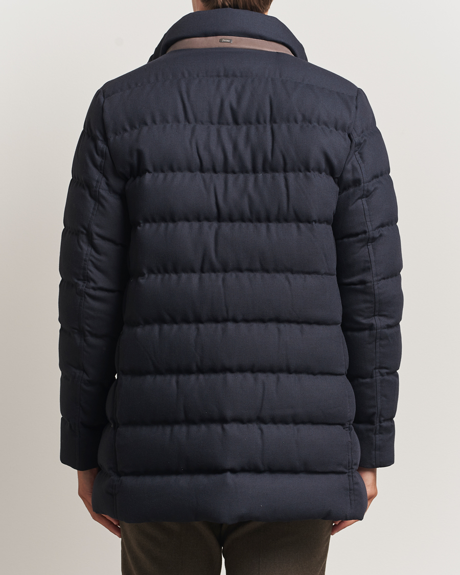 Uomini | Giacche | Herno | Flannel Down Coat Navy