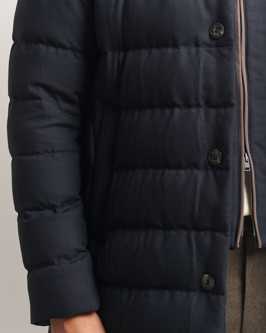 Uomini | Giacche | Herno | Flannel Down Coat Navy