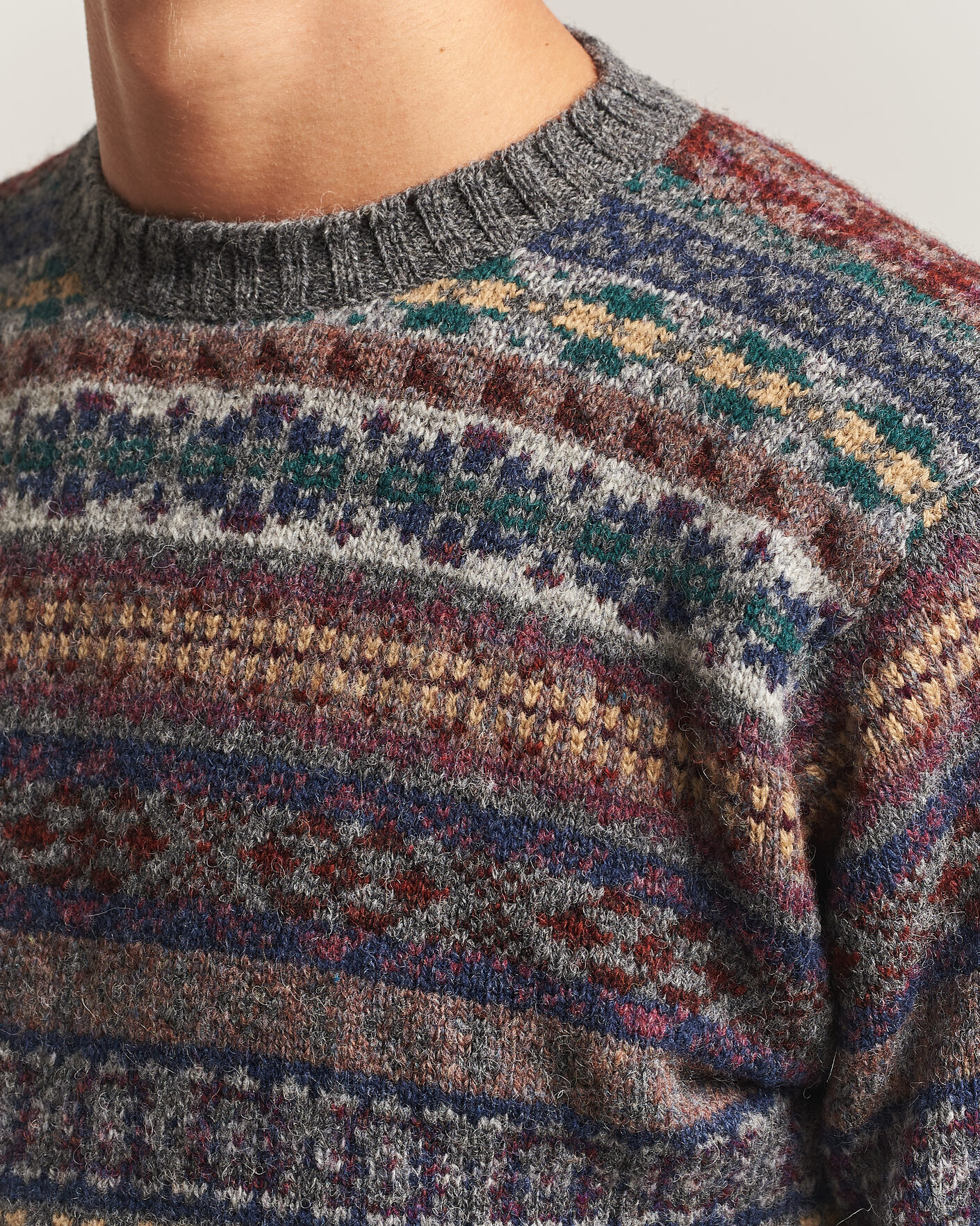 Uomini | Maglieria | Jamieson's of Shetland | Jamiesons Of Shetland All Over Fair Isle Pullover Crew Neck Multi