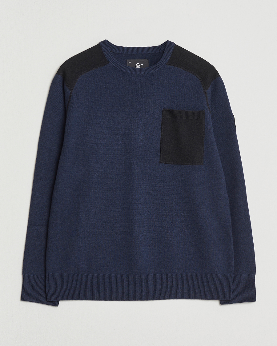 Uomini | Maglieria | Sail Racing | Spine Wool/Cashmere Knitted Crew Neck Dark Navy