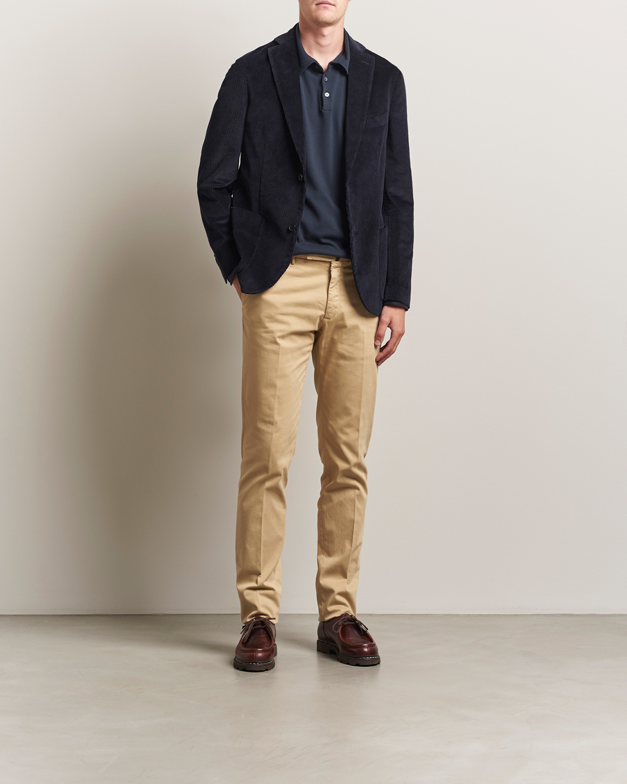 Uomini | Pantaloni | Incotex | Slim Fit Cotton Stretch Chinos Beige