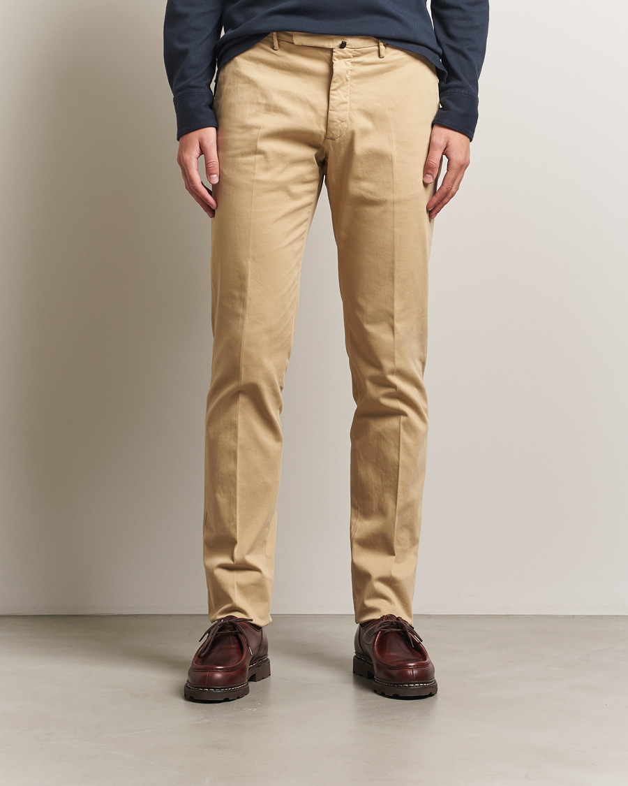 Uomini | Pantaloni | Incotex | Slim Fit Cotton Stretch Chinos Beige