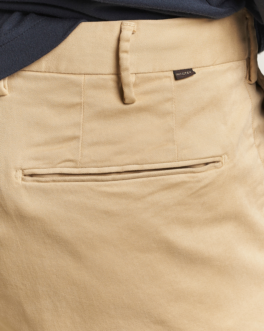Uomini | Pantaloni | Incotex | Slim Fit Cotton Stretch Chinos Beige