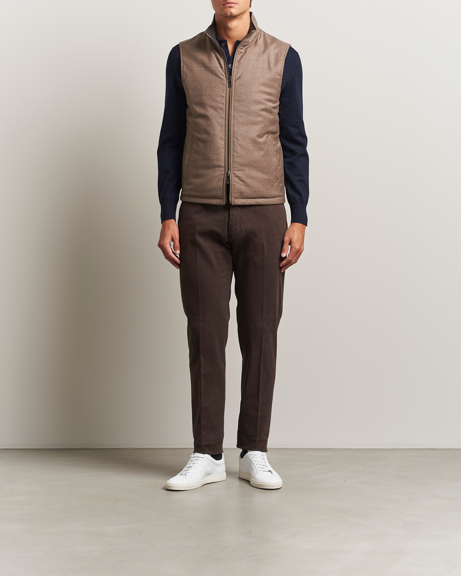 Uomini | Pantaloni | Incotex | Slim Fit Cotton Stretch Chinos Dark Brown