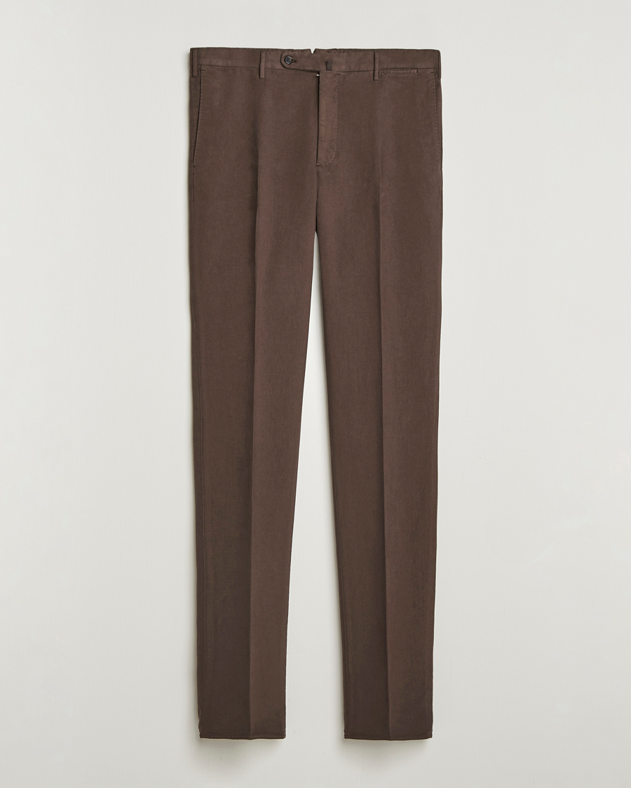 Uomini | Pantaloni | Incotex | Regular Fit Cotton Stretch Chinos Dark Brown