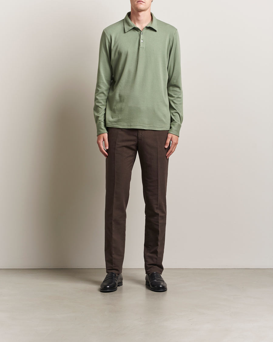 Uomini | Pantaloni | Incotex | Regular Fit Cotton Stretch Chinos Dark Brown