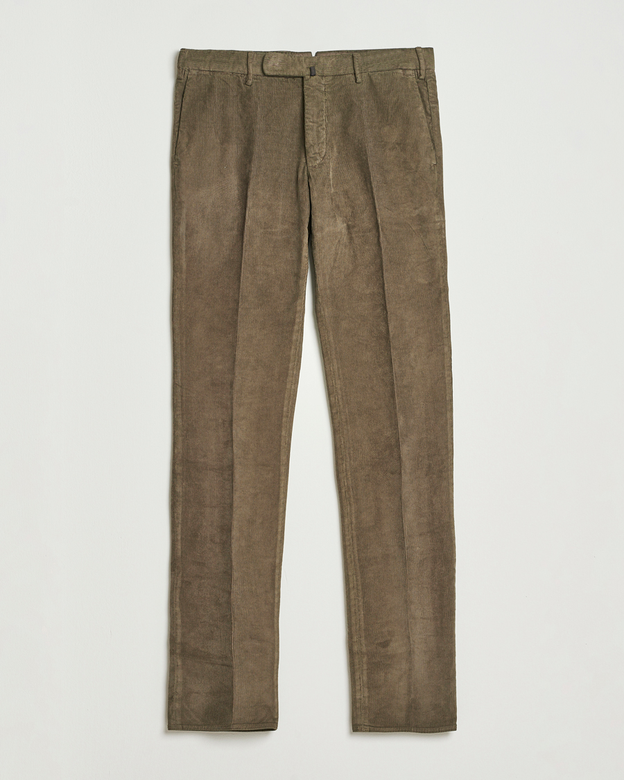 Uomini | Pantaloni | Incotex | Slim Fit Baby Corduroy Trousers Taupe