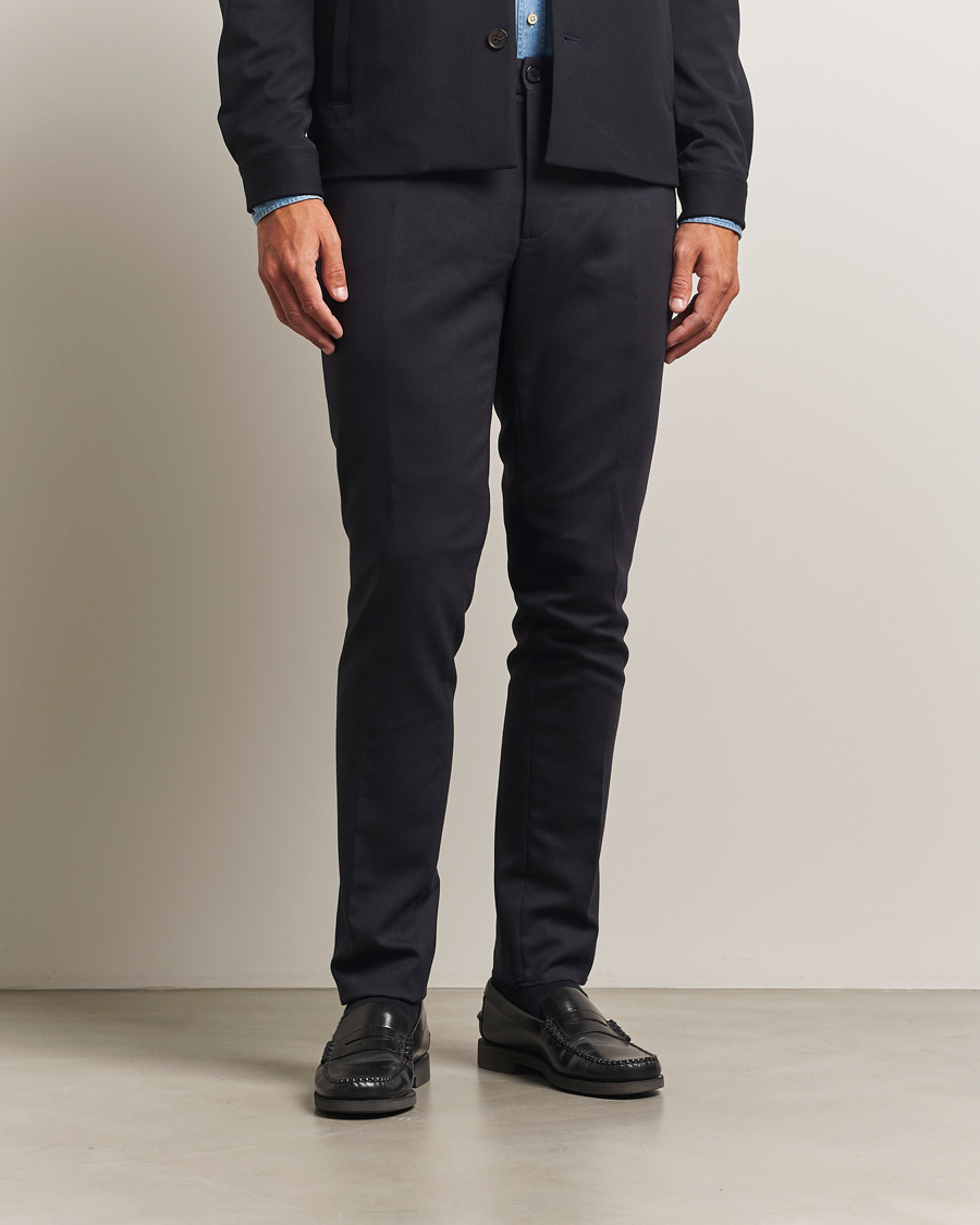 Uomini | Pantaloni | Incotex | Slim Fit Washable Flannel Trousers Grey Melange
