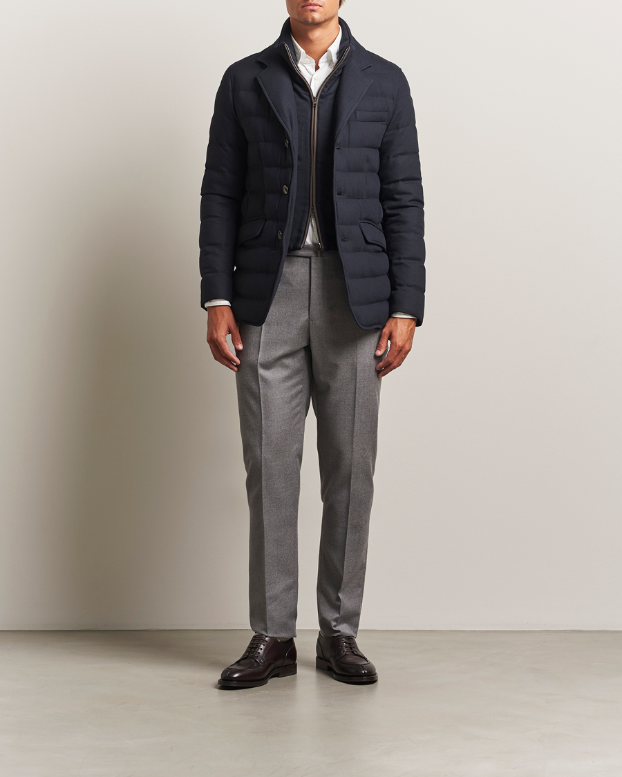 Uomini | Pantaloni | Incotex | Regular Fit Worsted Flannel Trousers Light Grey