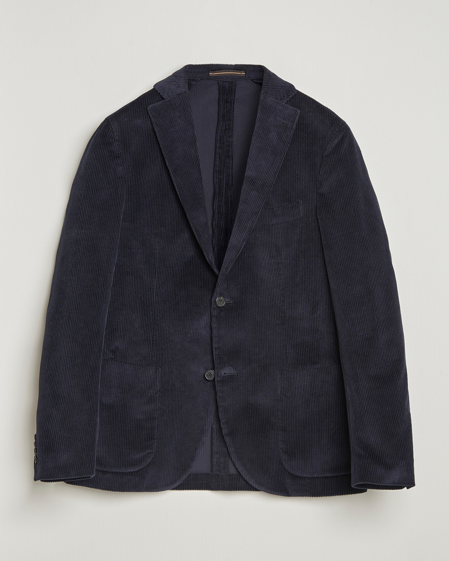 Uomini | Blazers | Incotex | Corduroy Blazer Navy