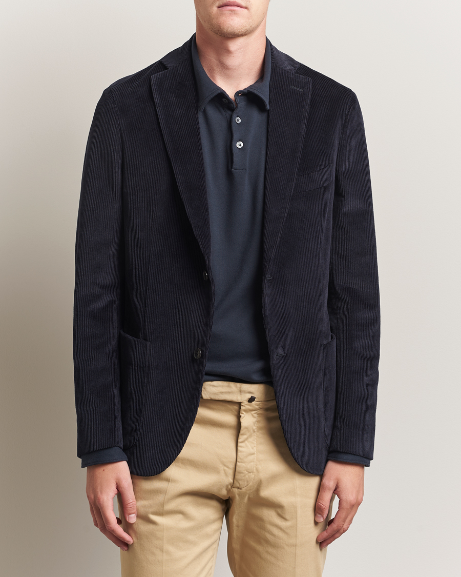 Uomini | Blazers | Incotex | Corduroy Blazer Navy