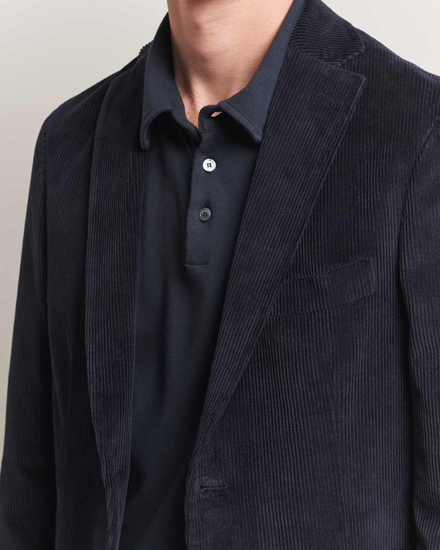 Uomini | Blazers | Incotex | Corduroy Blazer Navy