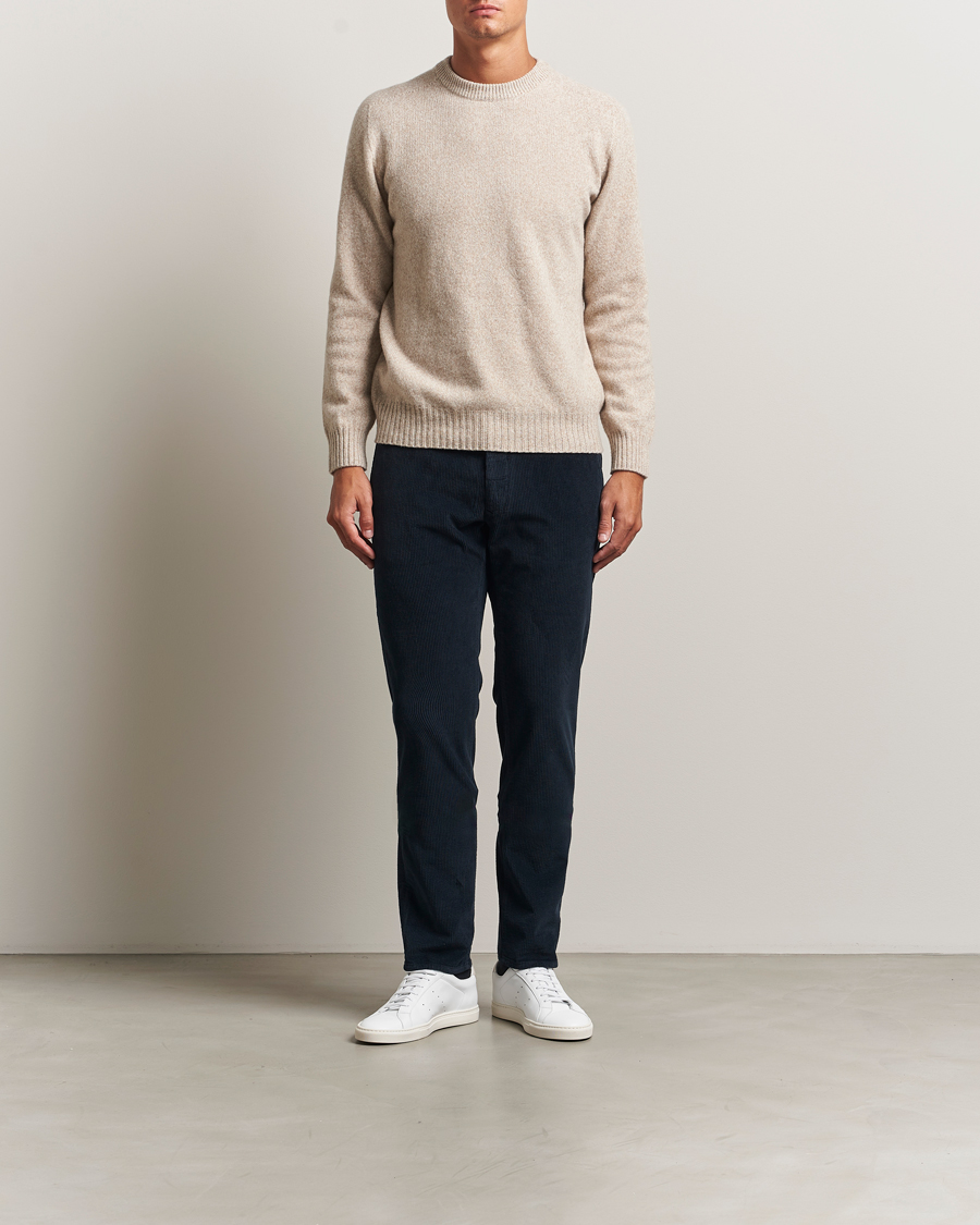 Uomini | Pantaloni | Incotex | Slim Fit Leisure Cord Slacks Navy