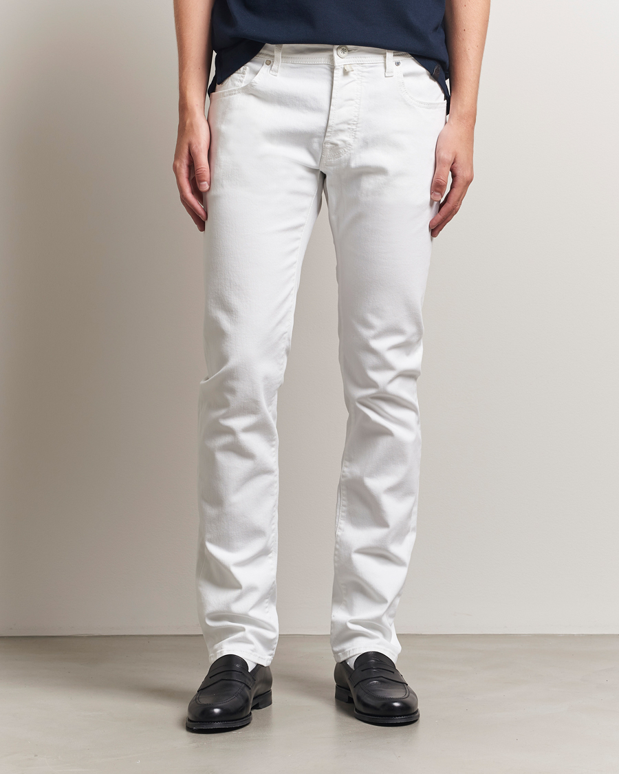 Uomini | Jeans | Jacob Cohën | Bard Slim Fit Stretch Jeans White