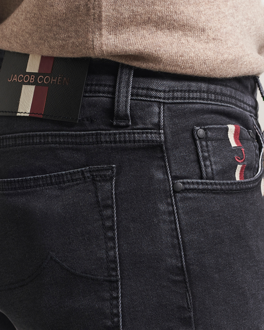 Uomini | Jeans | Jacob Cohën | Bard Slim Fit Luxury Patch Stretch Jeans Dark Grey
