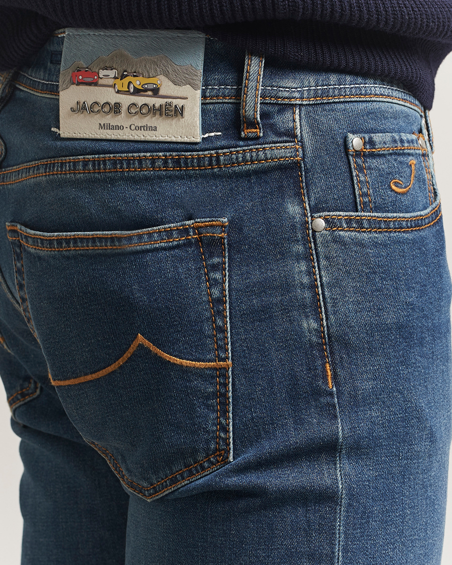 Uomini | Jeans | Jacob Cohën | Bard Milano-Cortina Slim Fit Stretch Jeans Mid Blue