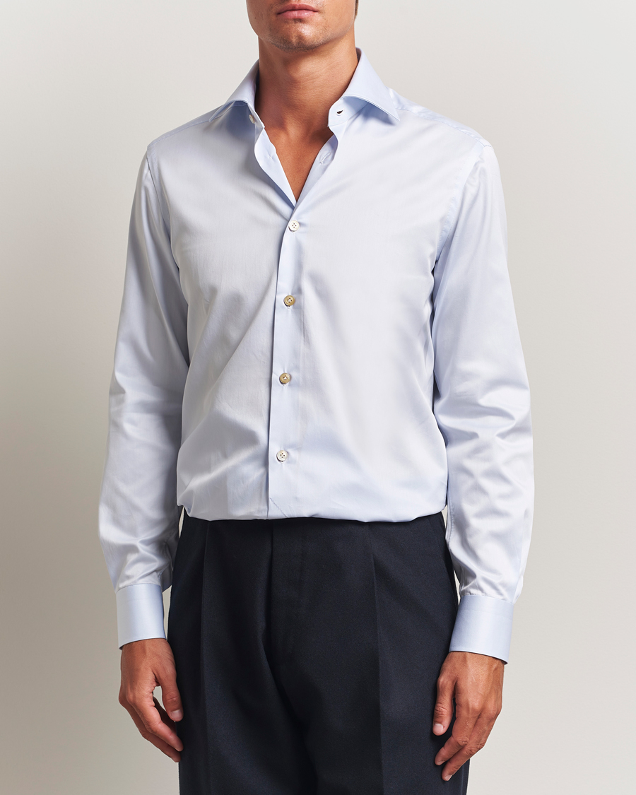 Uomini | Camicie | Kiton | Cotton Dress Shirt Light Blue
