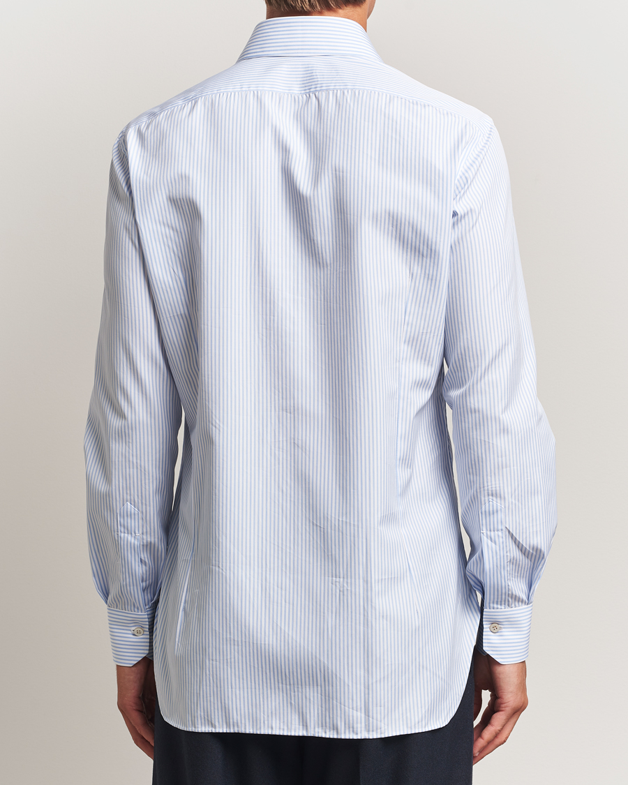 Uomini | Camicie | Kiton | Cotton Dress Shirt Light Blue Stripe