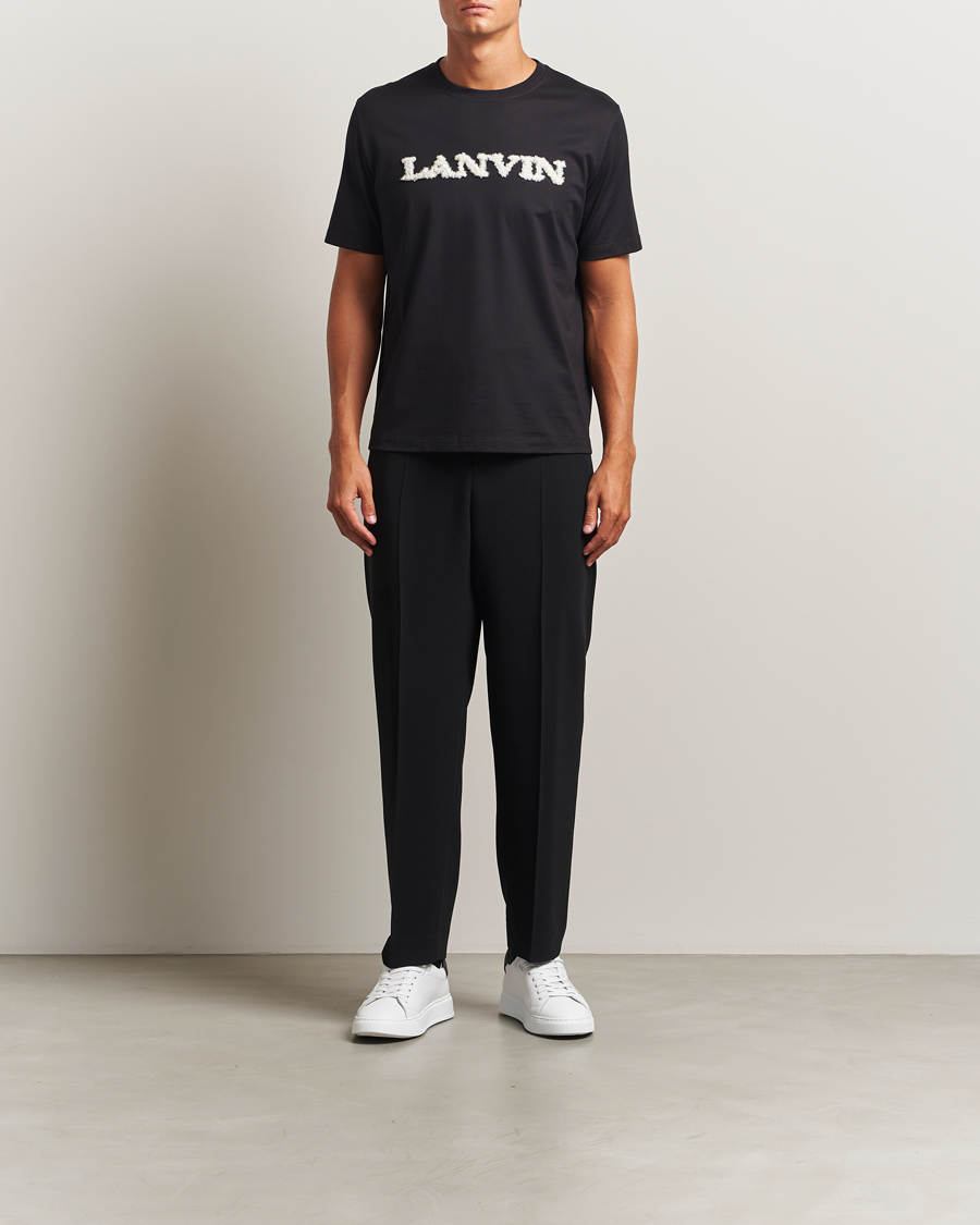 Uomini | T-shirt | Lanvin | Shearling Logo T-Shirt Black