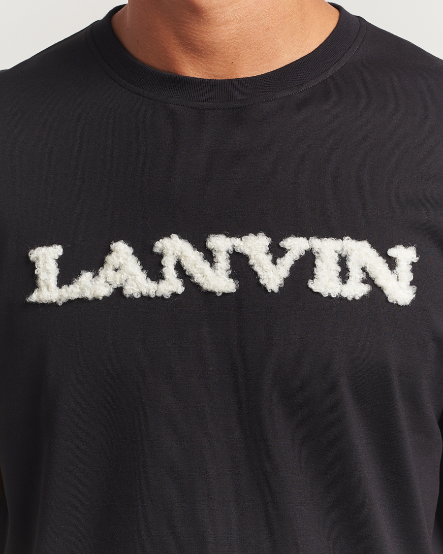 Uomini | T-shirt | Lanvin | Shearling Logo T-Shirt Black