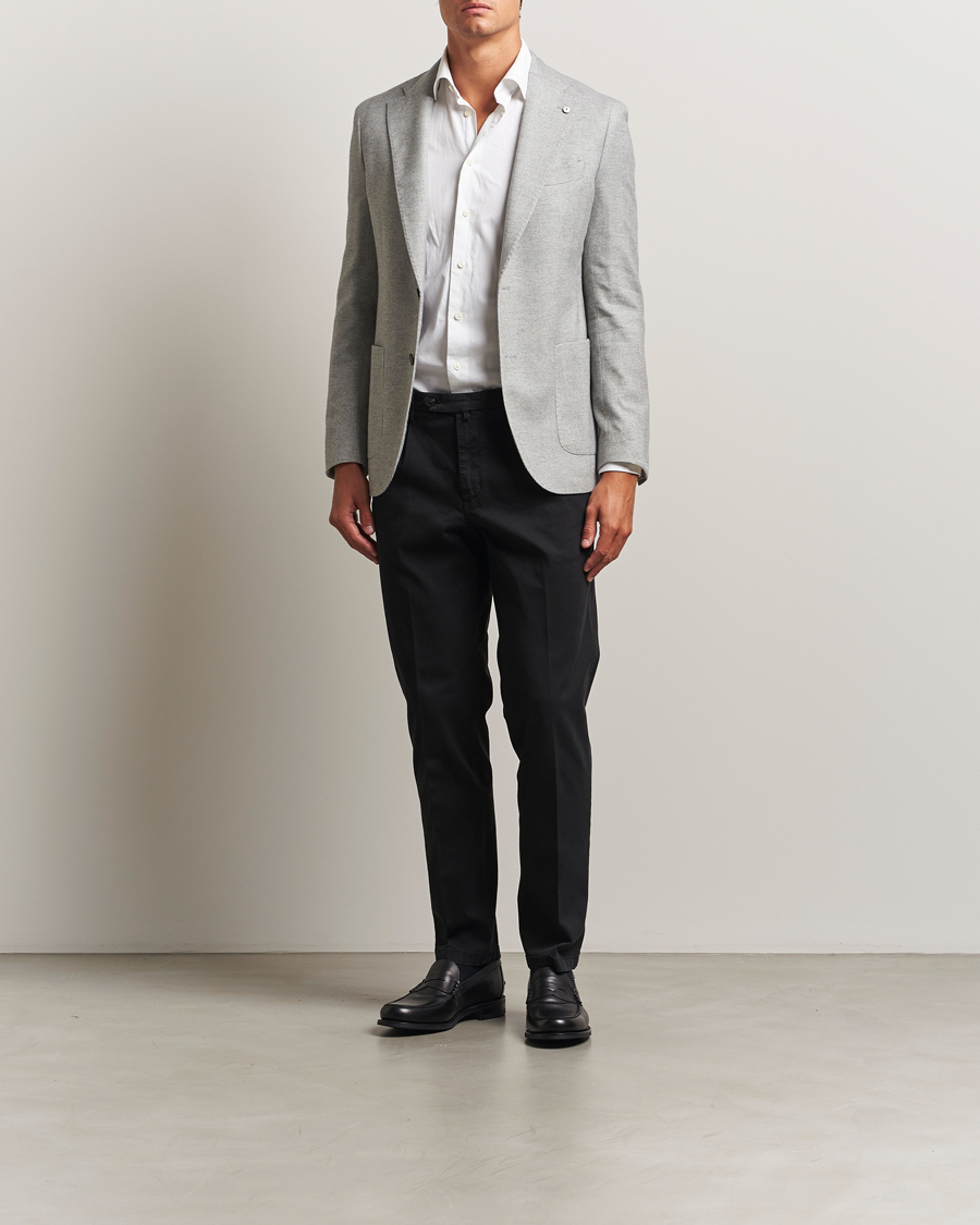 Uomini | Blazers | L.B.M. 1911 | Jack Herringbone Cotton Blazer Light Grey