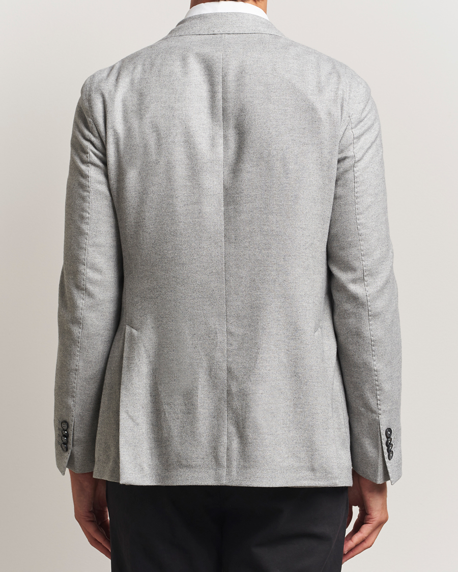 Uomini | Blazers | L.B.M. 1911 | Jack Herringbone Cotton Blazer Light Grey