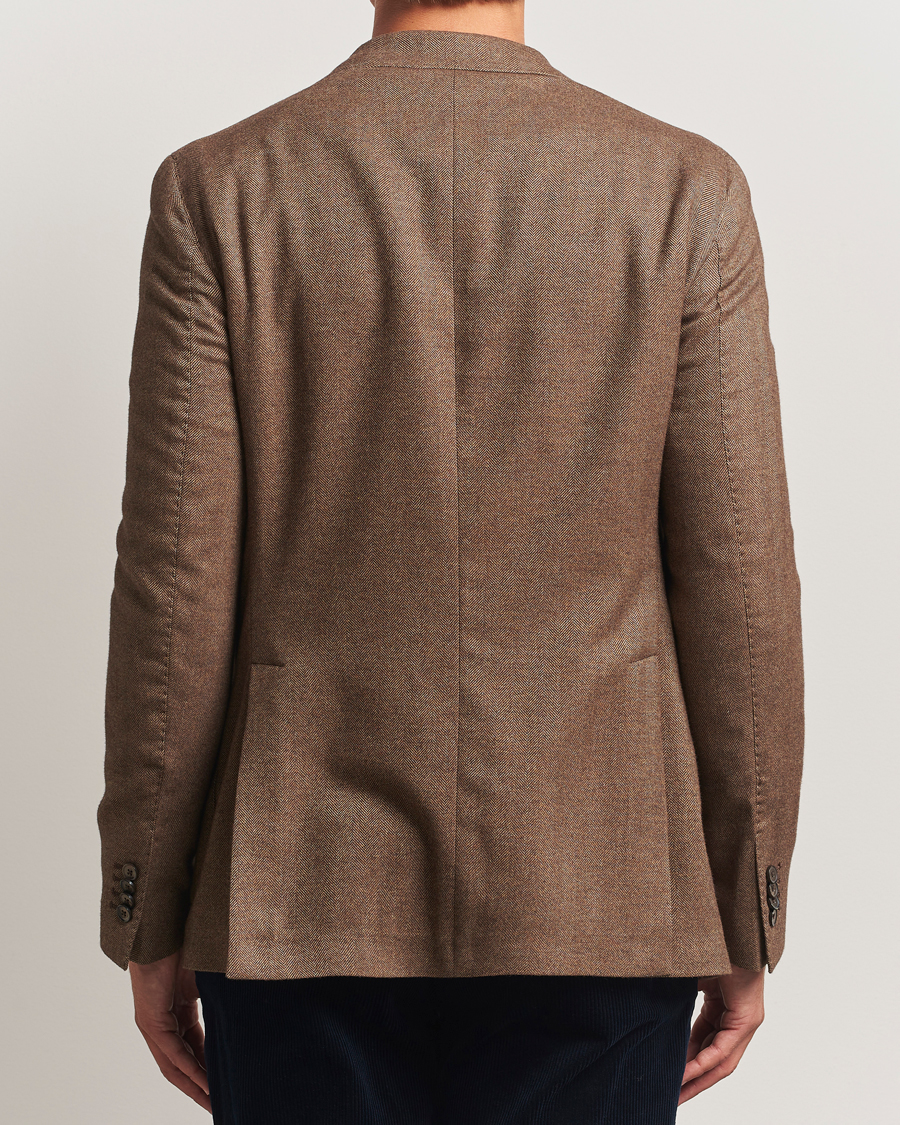 Uomini | Blazers | L.B.M. 1911 | Jack Herringbone Cotton Blazer Brown