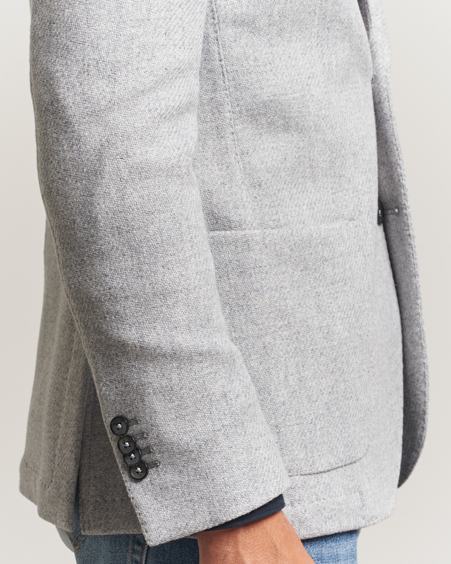 Uomini | Blazers | L.B.M. 1911 | Jack Fly Knitted Wool Blazer Light Grey
