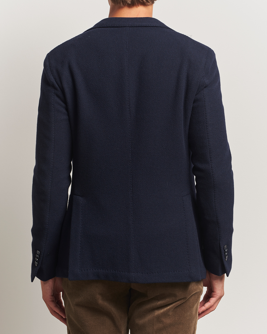 Uomini | Blazers | L.B.M. 1911 | Jack Fly Knitted Wool Blazer Navy