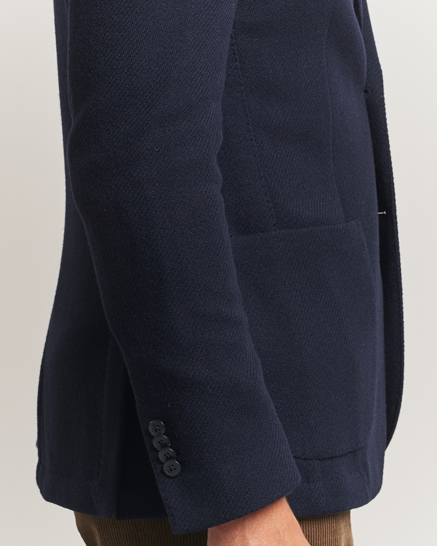 Uomini | Blazers | L.B.M. 1911 | Jack Fly Knitted Wool Blazer Navy