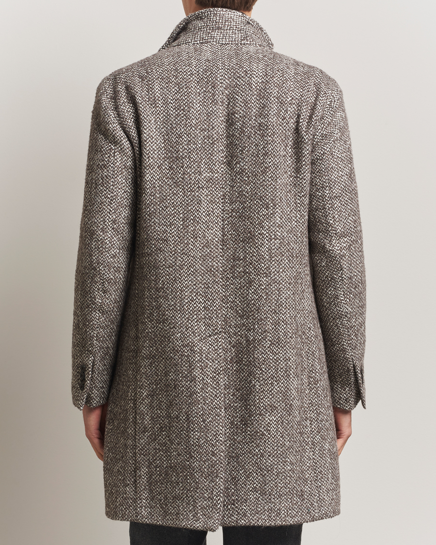Uomini | Giacche | L.B.M. 1911 | Structure Wool Coat Brown