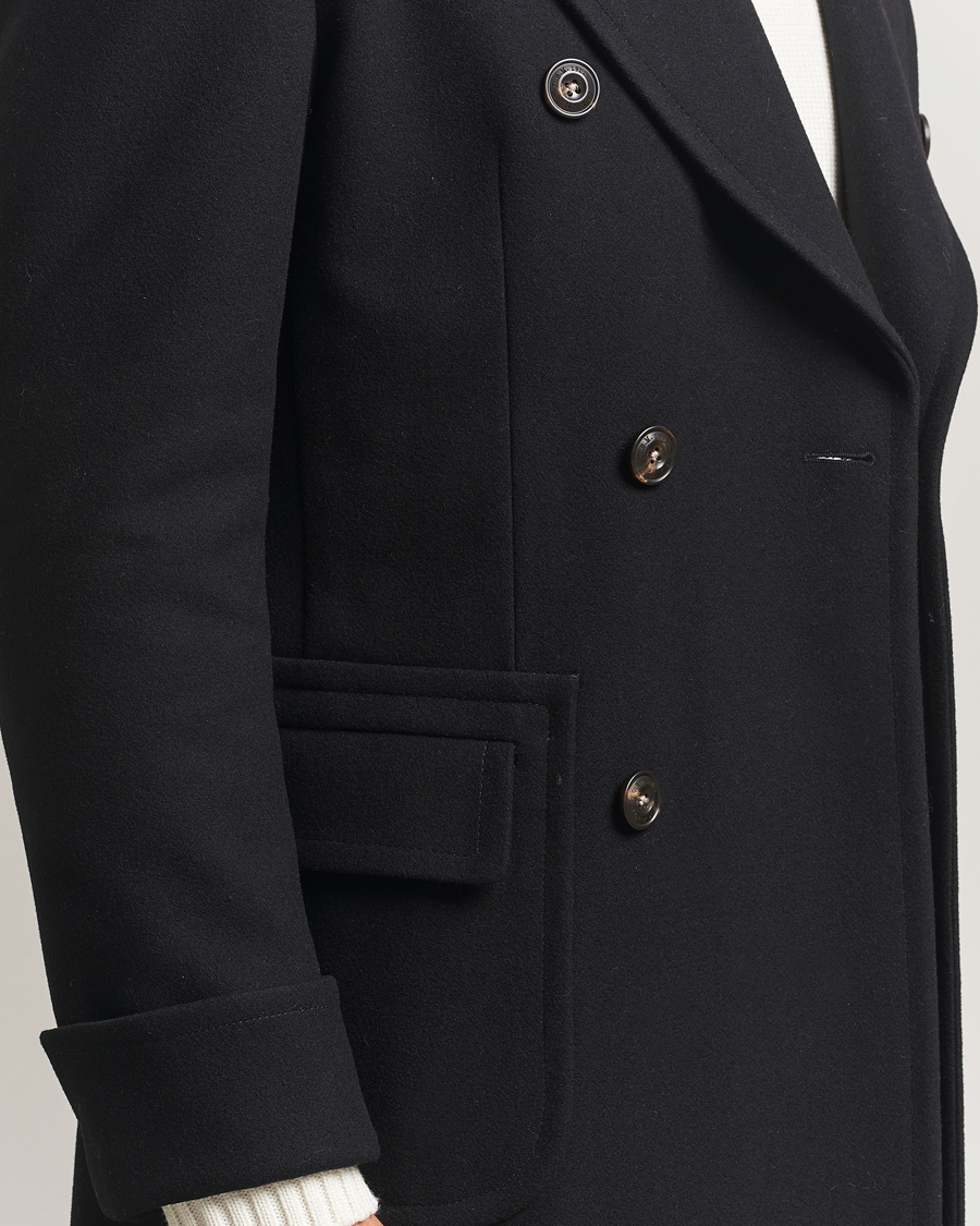 Uomini | Giacche | L.B.M. 1911 | Double Breasted Wool/Cashmere Coat Black