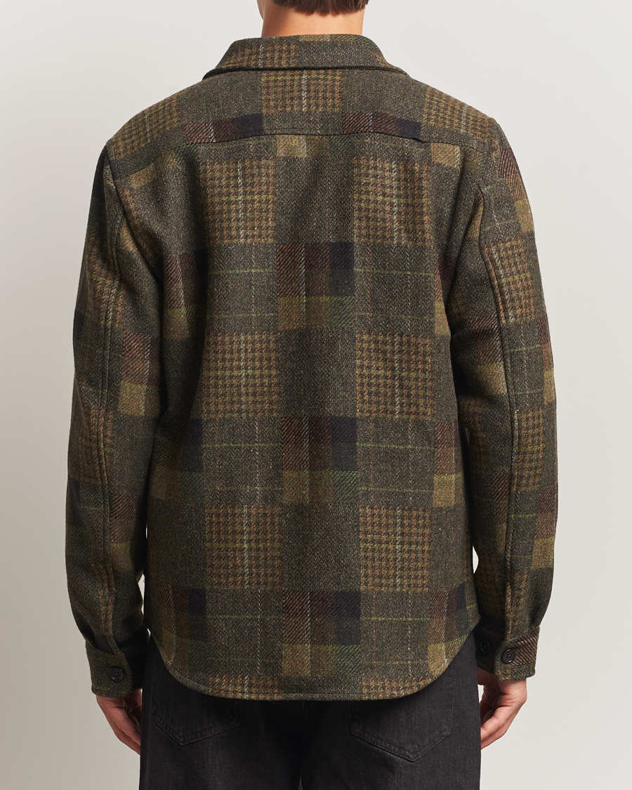Uomini | Camicie | LES DEUX | Kody Patchwork Wool Overshirt Green