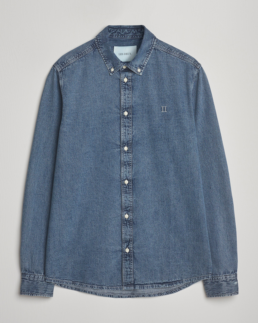 Uomini | Camicie | LES DEUX | Konrad Denim Shirt Light Indigo
