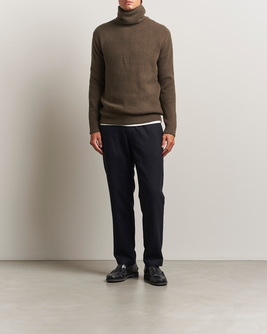 Uomini | Maglieria | LES DEUX | Eddie Wool Rib Rollneck Teak