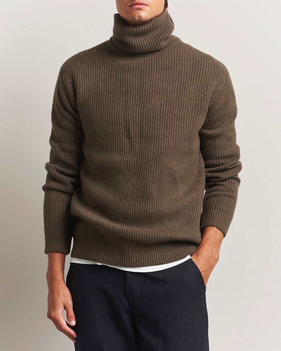 Uomini | Maglieria | LES DEUX | Eddie Wool Rib Rollneck Teak