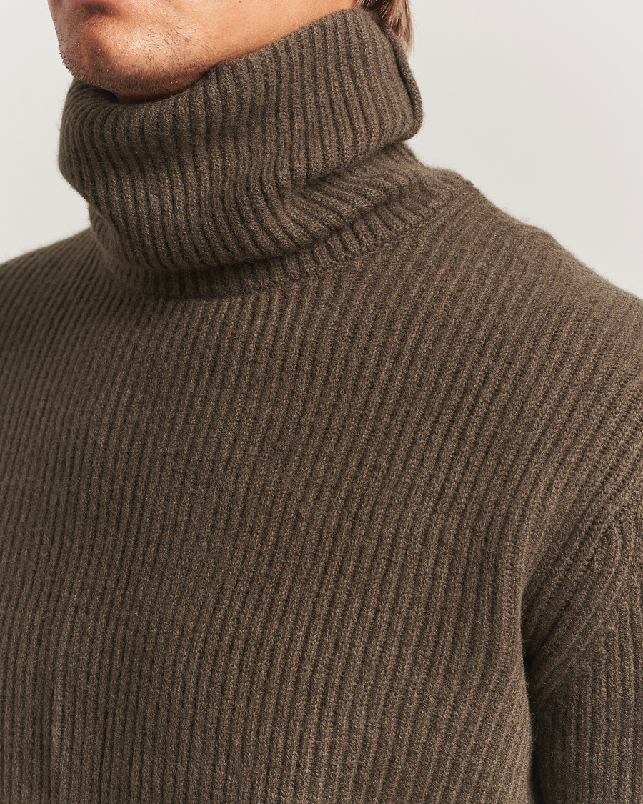 Uomini | Maglieria | LES DEUX | Eddie Wool Rib Rollneck Teak