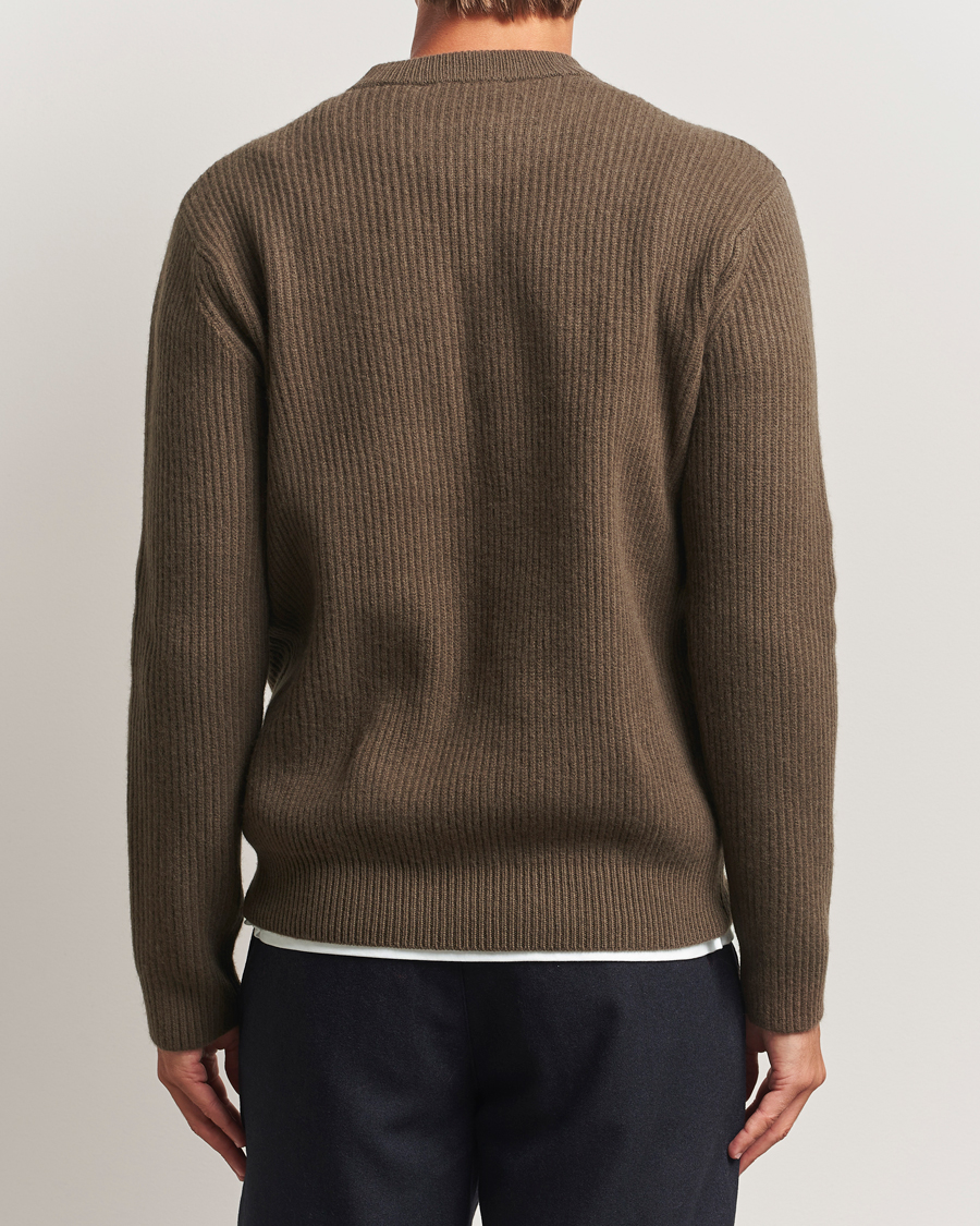 Uomini | Maglieria | LES DEUX | Eddie Wool Rib Crewneck Teak