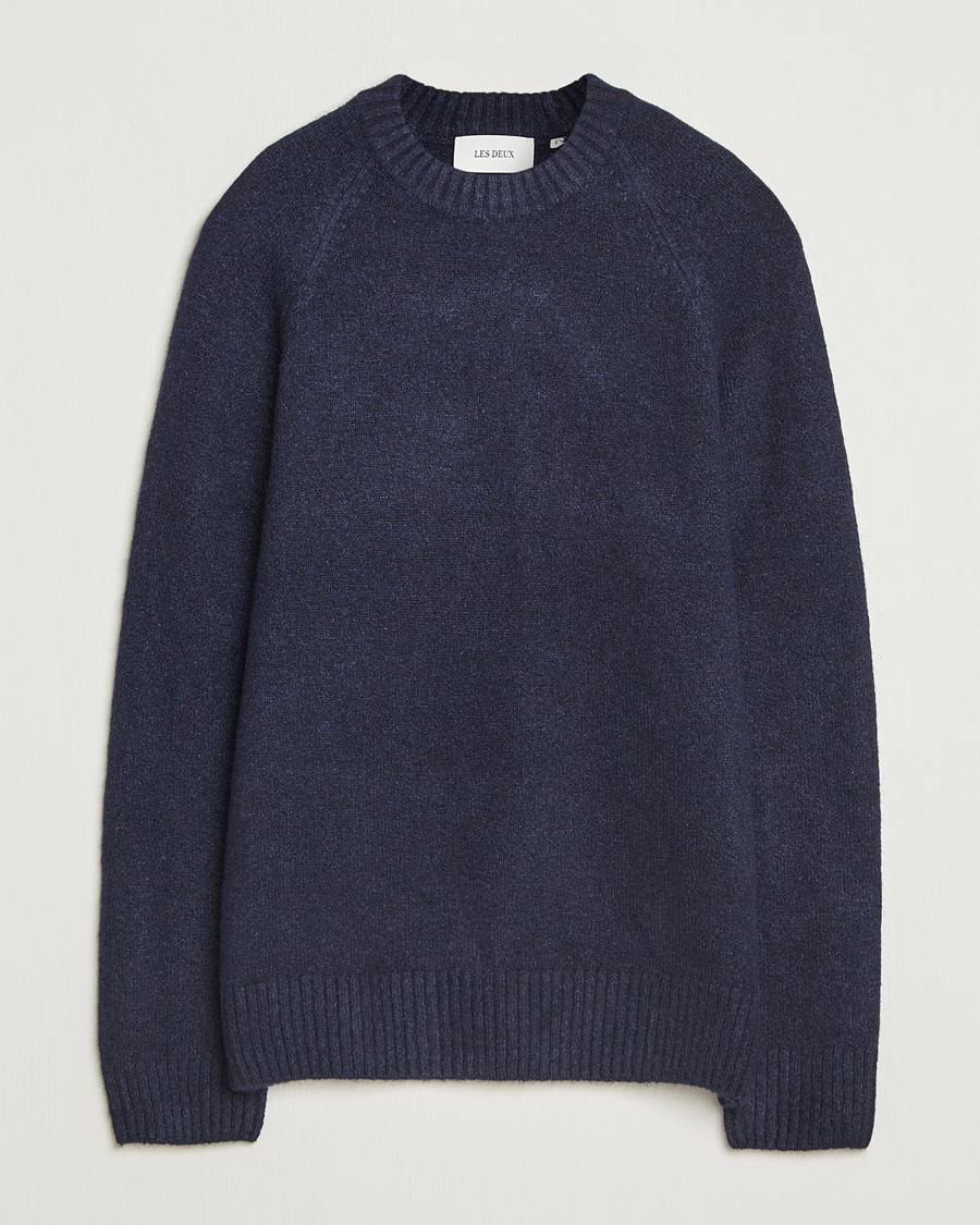 Uomini | Maglieria | LES DEUX | Gillbert Knitted Crewneck Dark Navy